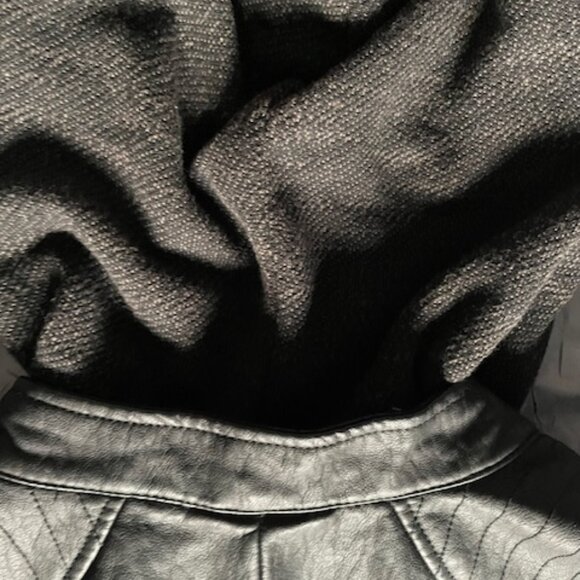 Xhilaration Black Faux Leather and Sweater Jacket Women- Size L - NWOT - Picture 14 of 14